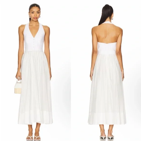 Camila Coelho Elegant White Halter Maxi Dress - Picture 2 of 7